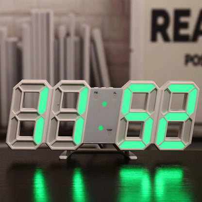 Simple Fashion Electronic Clock 3D Luminous Digital Clock Voice-activated Silent Alarm Clock