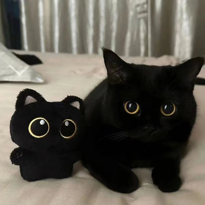 10cm Cute Black Cat plush toy Doll Small Pendant Cuddly Pillow Cushion Ins Black Cat Plush