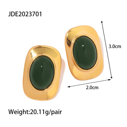 Uworld Trendy 18k Gold Color Plated Stainless Steel Statement Earrings Waterproof Fashion