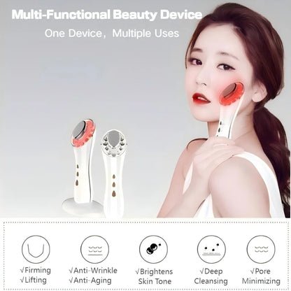 5-in-1 Ultra Skin Rejuvenator Red/Blue/Yellow LED Care Device Ultrasonic/Vibration Massage