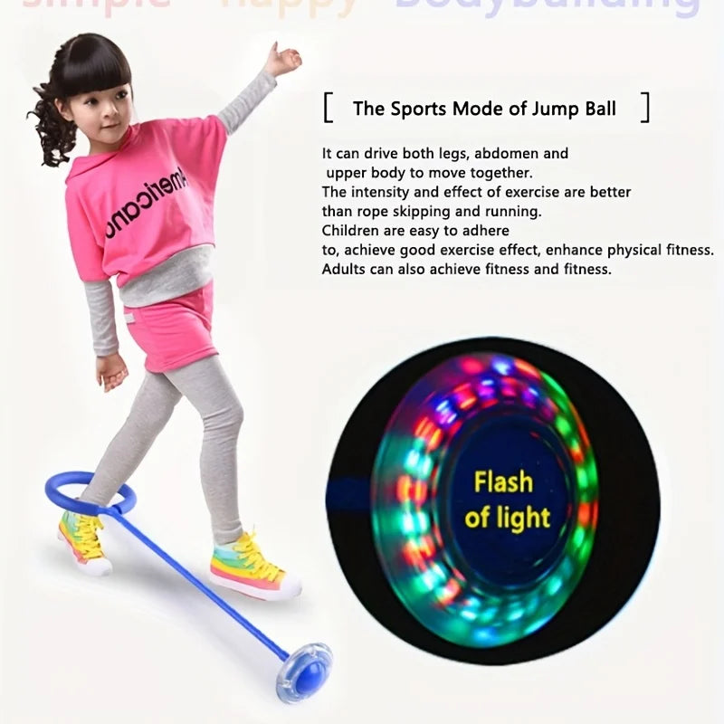 1Pc Children Flashing Jump Ring Sports Bouncing Ball Foldable Flashing Bouncing Ball