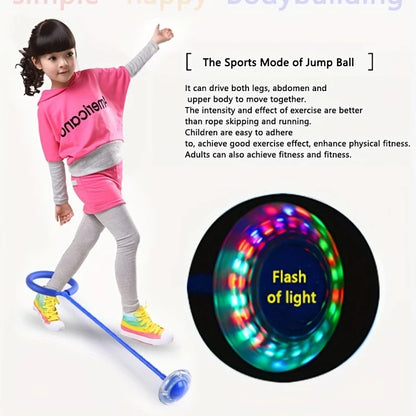 1Pc Children Flashing Jump Ring Sports Bouncing Ball Foldable Flashing Bouncing Ball