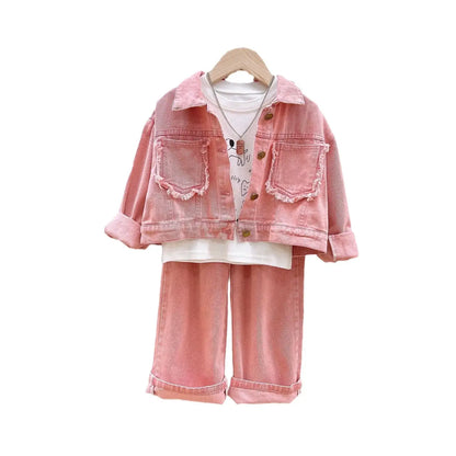 Girls Denim Jacket and Pants Set
