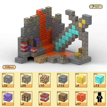 Magnetic Building Blocks Mine World Magnet Cube Set for Boy Girl Kid Age 3+ DIY Model