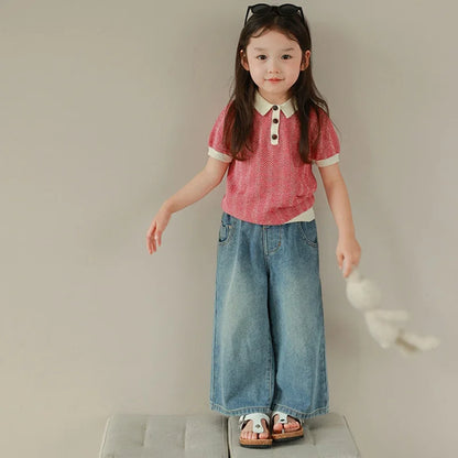 Kids Wide Leg Jeans