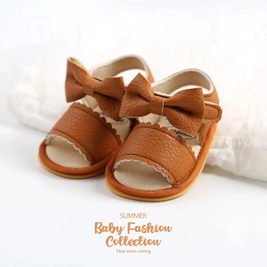 Meckior Summer Baby Shoes Toddler Flats Baby Sandals Soft Rubber Sole Anti-Slip