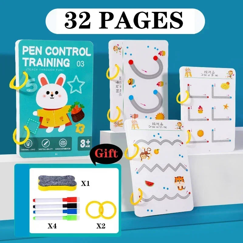 Magical Tracing Workbook Control Training Book Reusable Magic Practice Copybook