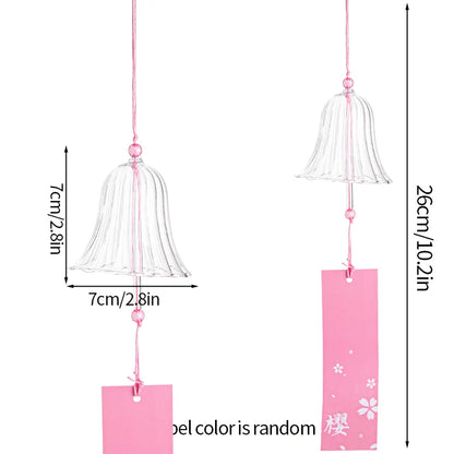 Japanese Style Wind Chimes Glass Decorative Wind Bell Garden Window Hanging Pendants