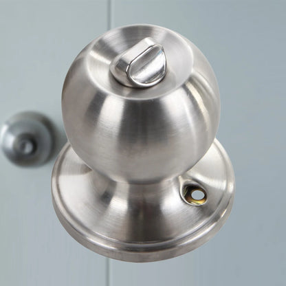 Round Door Handle Door Knobs Lock Stainless Steel Entrance Passage Door Lock with Key