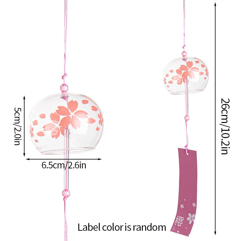 Japanese Style Wind Chimes Glass Decorative Wind Bell Garden Window Hanging Pendants