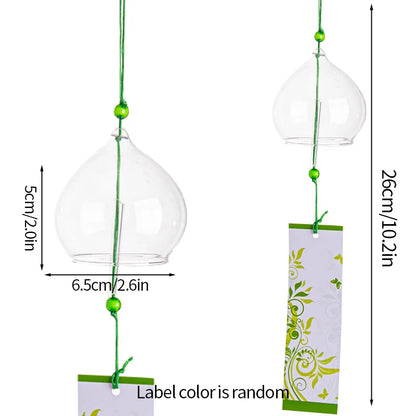 Japanese Style Wind Chimes Glass Decorative Wind Bell Garden Window Hanging Pendants
