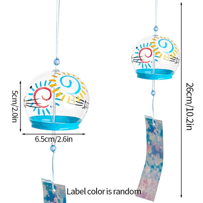 Japanese Style Wind Chimes Glass Decorative Wind Bell Garden Window Hanging Pendants
