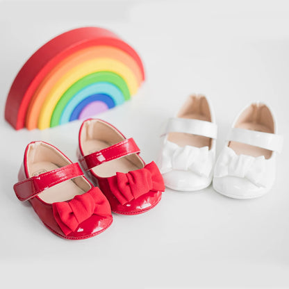 Infant Girls Shoes PU Anti-slip Bowknot Classic Princess Dress 3-colors 0-18M Fashion Shoes