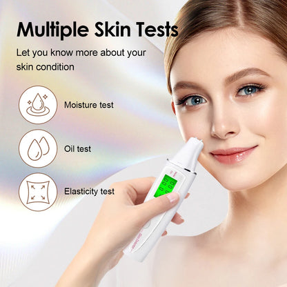 Face Skin Tester Portable Skin Analyzer Digital Aesthetic Moisture Tester Water Oil Monitor