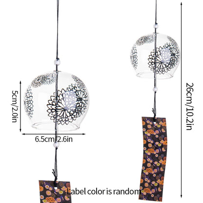 Japanese Style Wind Chimes Glass Decorative Wind Bell Garden Window Hanging Pendants