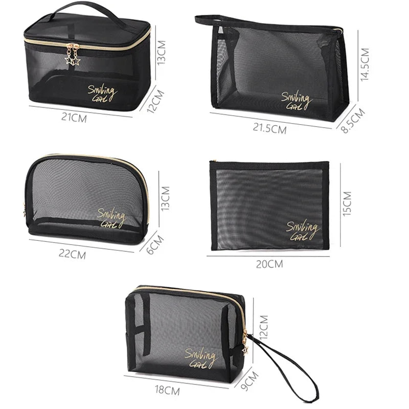 Black Mesh Makeup Bag