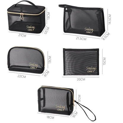 Black Mesh Makeup Bag