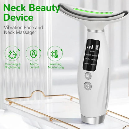 2025 EMS Micro-current Neck & Face Beauty Device 7 Color Facial Massager for Enhanced
