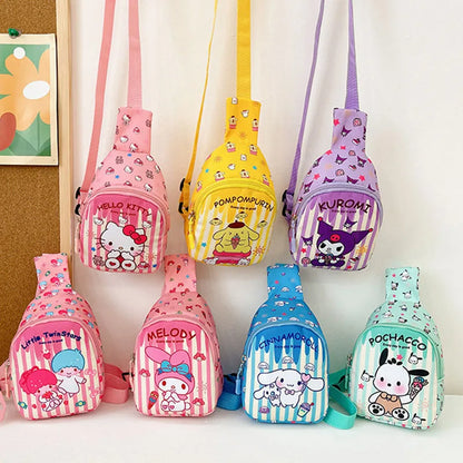Sanrio Bag Cinnamoroll Bag Cartoon Shoulder Handbag Kuromi Kawaii Hello Kitty Chest Bags