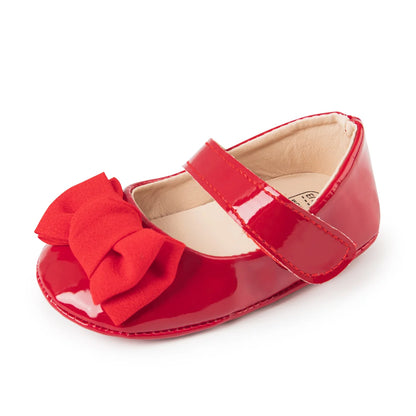 Infant Girls Shoes PU Anti-slip Bowknot Classic Princess Dress 3-colors 0-18M Fashion Shoes