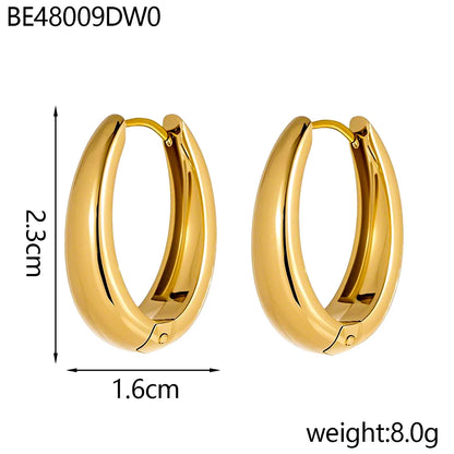 CARLIDANA Stainless Steel Chunky Texture Hoop Earrings Jewelry for Women Gold Plated