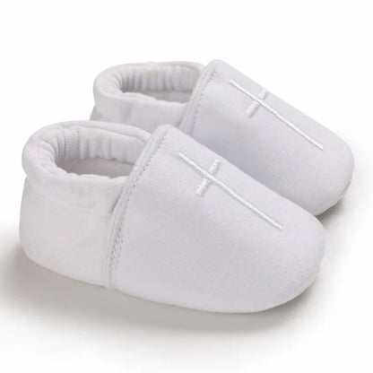 Newborn Baby White Baptism Shoes Soft Anti-slip Toddler Boy Girl Christening Golden Church