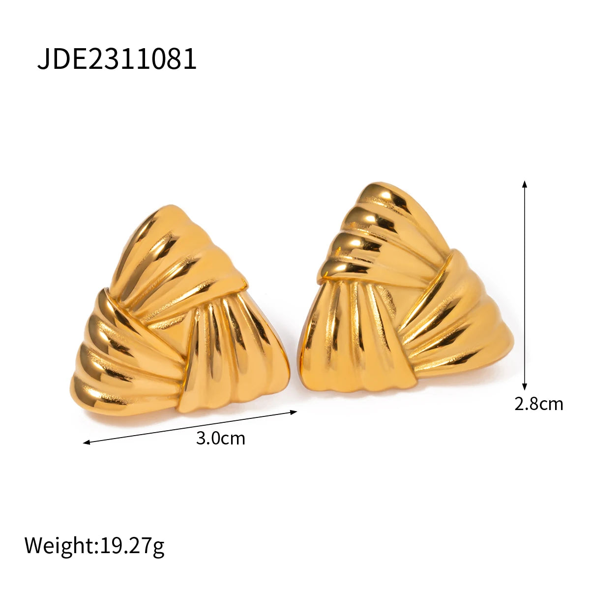 Uworld Trendy 18k Gold Color Plated Stainless Steel Statement Earrings Waterproof Fashion