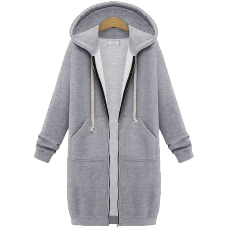 Hooded Fleece Long Jacket Women