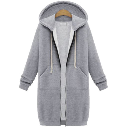 Hooded Fleece Long Jacket Women