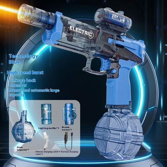 Fire Rat Electric Water Pistol Cool Light Full Automatic Water Spray Gun Summer Toy Sports