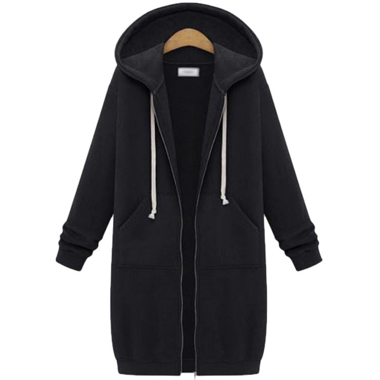 Hooded Fleece Long Jacket Women