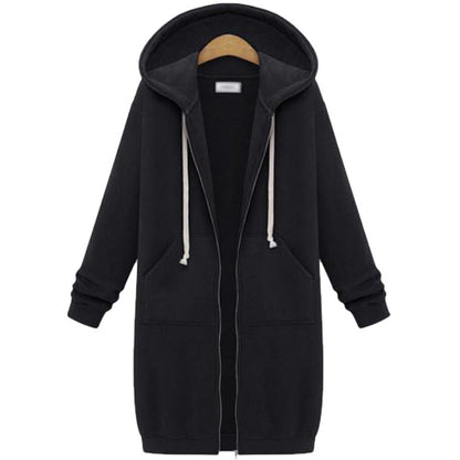 Hooded Fleece Long Jacket Women