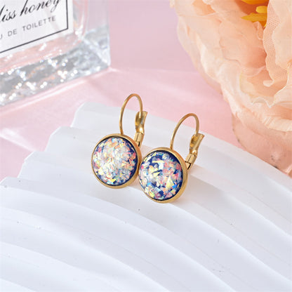 New Sequin Rhinestone Earrings Fashion Stainless Steel Jewelry For Women