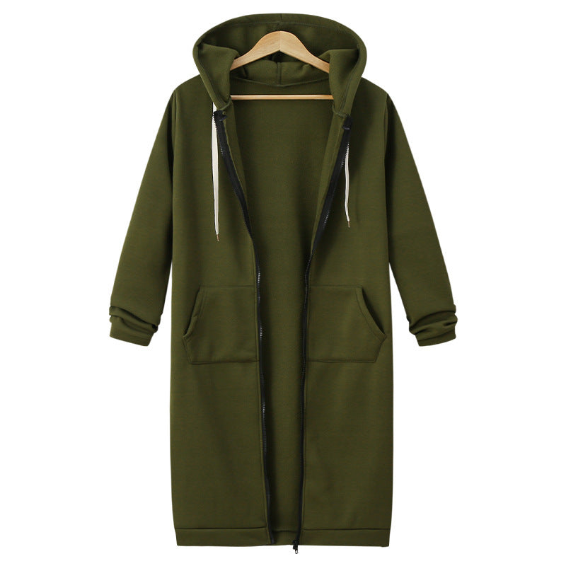 Hooded Fleece Long Jacket Women
