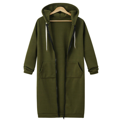Hooded Fleece Long Jacket Women