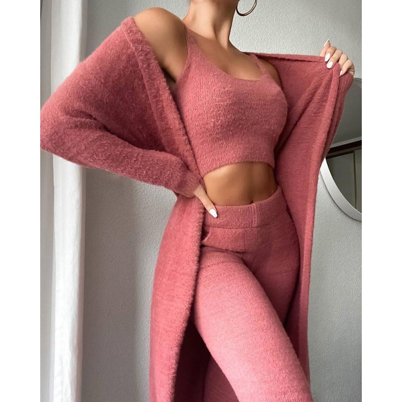 Cozy Pajama Set, 3 Piece Lounge Set, Cute Loungewear, Warm Suit Sets, Matching Set