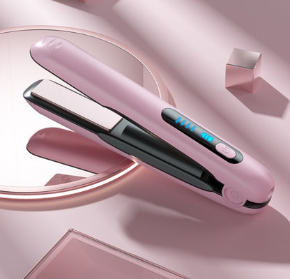 Wireless Hair Straightener Flat Iron Mini 2 IN 1 Roller USB 5000mAh Max 200 Degree Portable