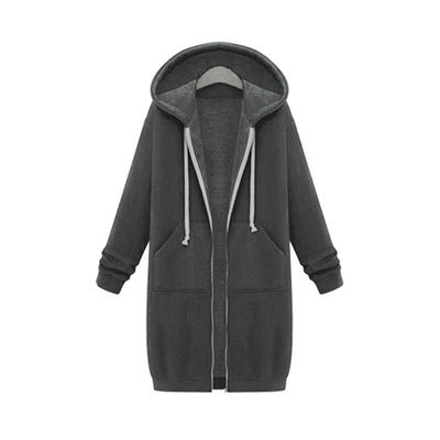 Hooded Fleece Long Jacket Women