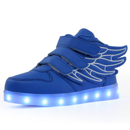 Children's wings light shoes usb charging colorful luminous