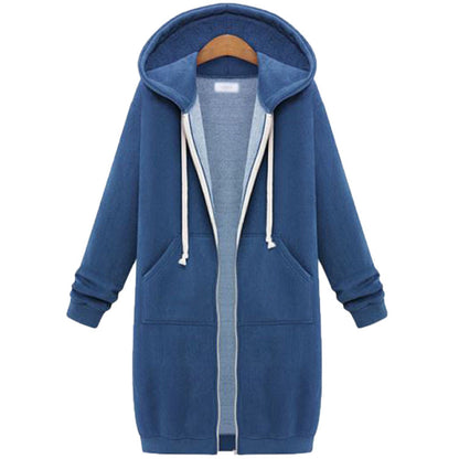 Hooded Fleece Long Jacket Women