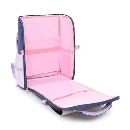 One Piece Primary School Student Schoolbag Boys And Girls Burden Reduction Spine Protection