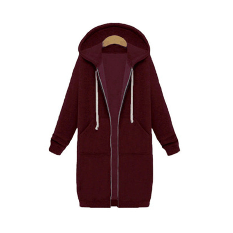 Hooded Fleece Long Jacket Women