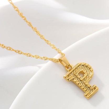 Gold Initial Letter Alphabet Name Necklaces