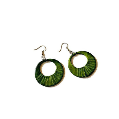 Olive Green Hoop Earrings-1
