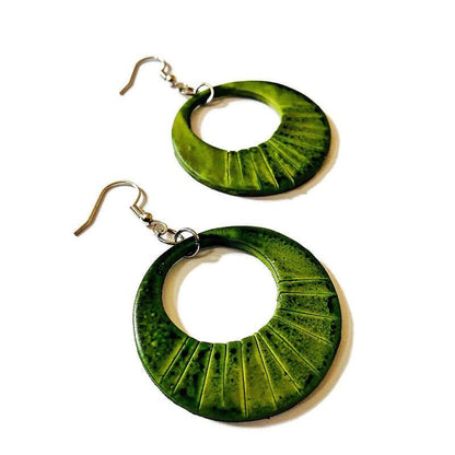 Olive Green Hoop Earrings-2