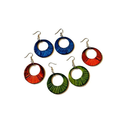 Olive Green Hoop Earrings-4